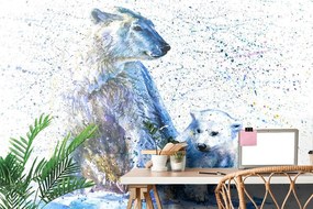 Samolepiaca tapeta maľba polárnych medveďov