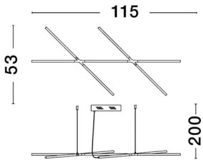 LED luster Raccio 115 zlaté