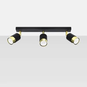 Sollux SL.1071 - Bodové svietidlo NERO 3xGU10/40W/230V čierna/zlatá