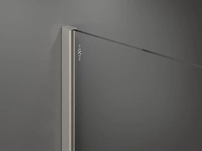 Mexen Kioto, sprchová zástena Walk-In 110 x 200 cm, 8mm číre sklo čierny vzor, brúsená oceľ profil, 800-110-101-97-77