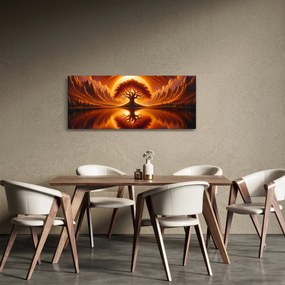 Obraz – Strom v krvavom slnku (120x50 cm)