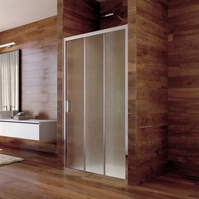 Mereo Lima, zasúvacie trojdielne sprchové dvere 80x190, 6mm Point sklo, chrómový profil, MER-CK80612K
