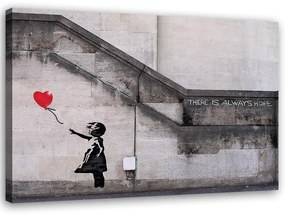 Obraz na plátně Banksy Dívka s balónkem - 100x70 cm