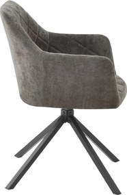 Otočná jedálenská stolička Patti, šedo-hnedá látka