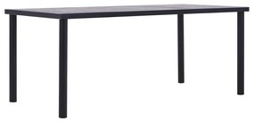 Jedálenský stôl, čierna a betónovo sivá 200x100x75 cm, MDF