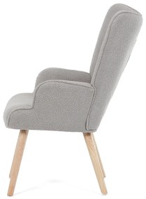 Kreslo s ušami Bouclé GREY2, sivá