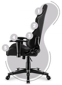 Ergonomické čierne herné kreslo pre teenegerov