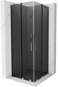 Mexen Velar Duo, sprchový kút s posuvnými dverami 80 x 80 cm, 8mm šedé sklo, chrómová, 871-080-080-42-01