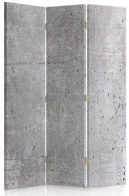 Ozdobný paraván Šedá betonová zeď - 110x170 cm, trojdielny, klasický paraván