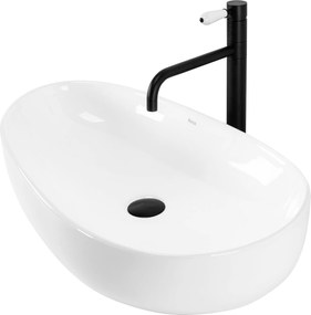 Rea Sandra, umývadlo na dosku 650x400x130 mm, biela lesklá, REA-U8423