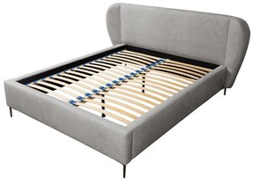 Svetlosivá čalúnená dvojlôžková posteľ s roštom 140x200 cm Makana – Makamii