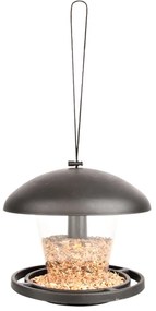 Závesné kŕmidlo pre vtáky Mushroom, 17,5x19,5 cm, plast, čierna