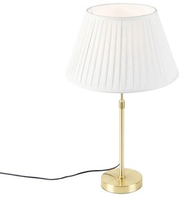 Stolná lampa zlatá/mosadzná so skladaným tienidlom krémovým 35 cm - Parte