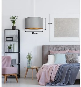 Duolla - Luster na lanku ROLLER 1xE27/15W/230V svetlo pr. 40 cm zelená/zlatá