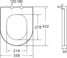 Erga Erga, WC sedadlo z duroplastu, série Lily, Siena, Tina, biela, ERG-V03-ND-SEATSH042-WH
