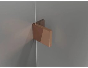 Mexen, Mexen Lunar L sprchová stena pravá 80 x 200 cm, priehľadná 8 mm, ružové zlato - 830L-080-000-60-00-P
