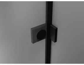 Mexen Lunar-B, výklopný sprchový kút ľavý 100 x 80 cm, 8mm číre sklo, čierny profil, 832-100-080-70-00-L