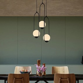 Čierne závesné svietidlo Squid Lighting Arch, výška 146 cm