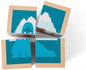 Drevené obrázkové kocky so zvieratkami - 4 ks