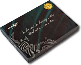 Kvalitex Saténové obliečky Luxury Collection tm. zelená/smotanová, 140 x 200 cm, 70 x 90 cm