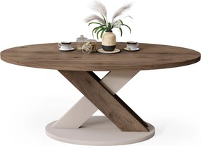 Mazzoni LOXA Orech Elegant / Béžová Taupe - OVÁLNY KONFERENČNÝ STOLÍK 120x65 cm