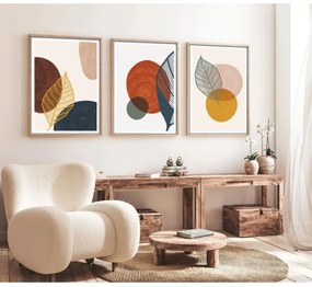 SADA 3x Obraz vo fotorámčeku 50x70 cm pestrofarebná