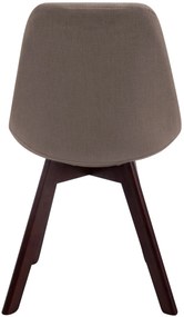 Stolička Borne V2 látka (SET 4 ks), drevené nohy orech - Sivo-hnedá (Taupe)