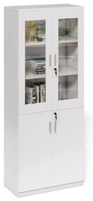 Vysoká kancelárska skriňa Houseland Prime Neo 02 80 cm biela