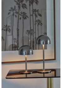 LED stolová lampa na diaľkové ovládanie v striebornej farbe s kovovým tienidlom (výška 30 cm) Tim – Sirius