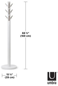 Biely vešiak z kaučukového dreva Flapper - Umbra