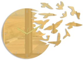 3D nalepovacie hodiny Swallows zlaté