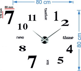 Moderné nalepovacie nástenné hodiny DIY | SENTOP 12P015 BEZ PENA BEZ PLECHU