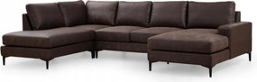Rohová sedačka U Portobeno 2 (hnedá čierna)
