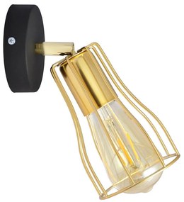 Nástenné bodové svietidlo TUBE 1xE27/15W/230V zlatá/čierna