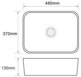 Erga Belle, umývadlo na dosku 480x370x130 mm, biela lesklá, ERG-V03-YT-038-WH