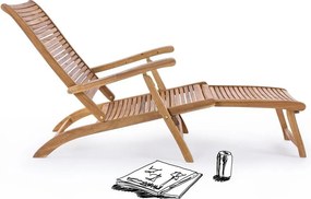 Drevené záhradné ležadlo v prírodnej farbe Noemi – Bizzotto