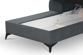 Rohová sedacia súprava Scala, ocelovo šedá látka, ľavý roh