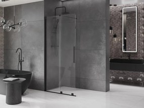 Mexen Velar, posuvné dvere do otvoru typ Walk-In 75 cm, 8mm číre sklo, čierna matná, 871-075-000-03-70