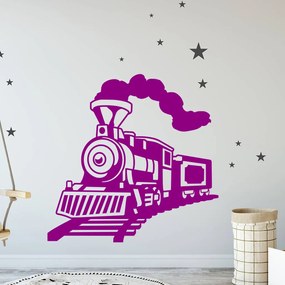 Veselá Stena Samolepka na stenu na stenu Parná lokomotíva Farba: černá