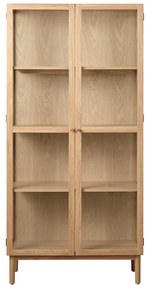 Vitrína z dubového dreva v prírodnej farbe 190x90 cm Elba – Unique Furniture