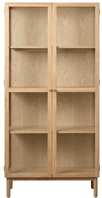 Vitrína z dubového dreva v prírodnej farbe 190x90 cm Elba – Unique Furniture