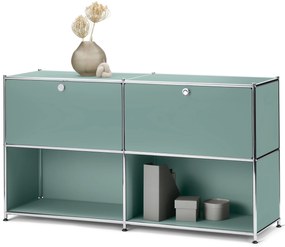 Kovová odkladacia skrinka »CN3« s 2 výklopnými priehradkami, šalviová