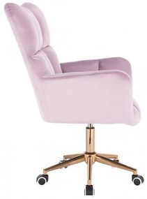 LuxuryForm DESIGN Kreslo AURORA VELUR na zlatej podstave s kolieskami - levanduľa