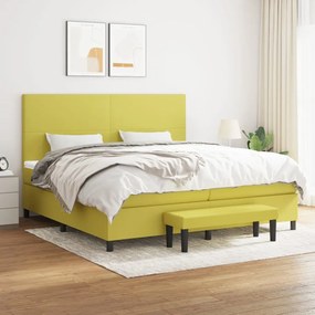 Boxspring posteľ s matracom svetlozelená 200x200 cm látka 3136468