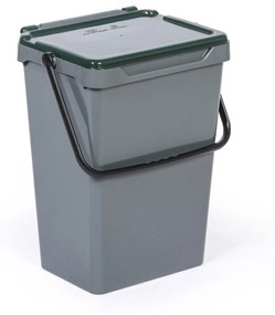 Plastový odpadkový kôš na triedenie odpadu, sivá + tmavo zelená, 35 l