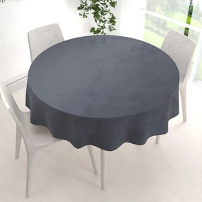 Biante Zamatový okrúhly obrus Velvet Premium SVP-004 Antracitovo sivý Ø 110 cm