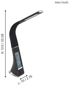 Eglo 97914 - LED Stolná lampa COGNOLI LED/3,2W/230V čierna