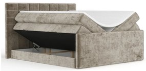 Svetlohnedá boxspring posteľ s úložným priestorom 180x200 cm Ava – Maison de Rêve