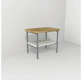 Kúpeľňová stolička Devo Oval dub/biela/sivá OV-ST50x35-P36D01L10