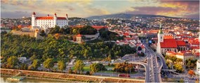 Obraz - Panorama Bratislavy, Slovensko (120x50 cm)